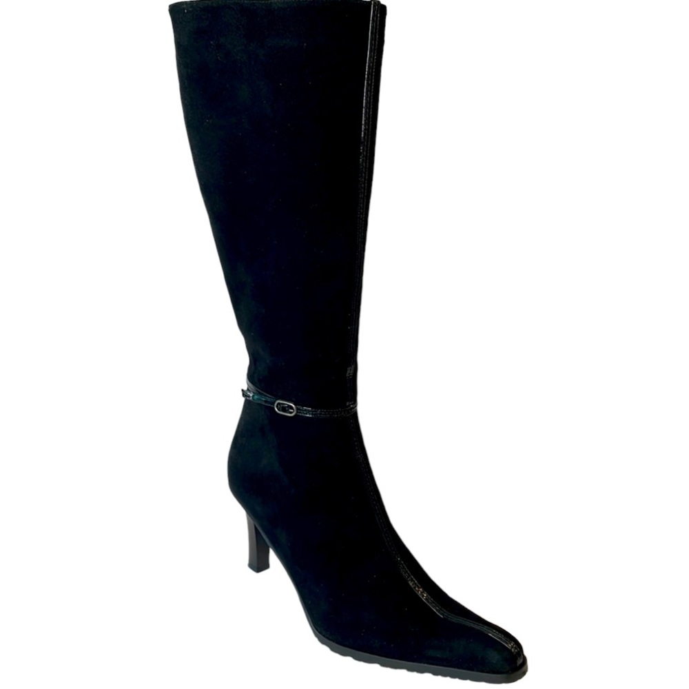 Not For Sale—-BELLOFATTO tall black suede boot size 8